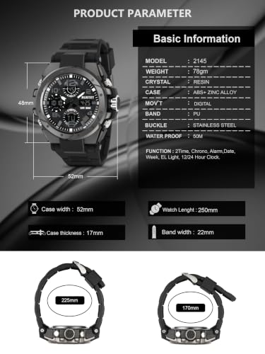 Image of RUSTET Analogue - Digital Men's Watch (Black Colored Strap - 2145)
