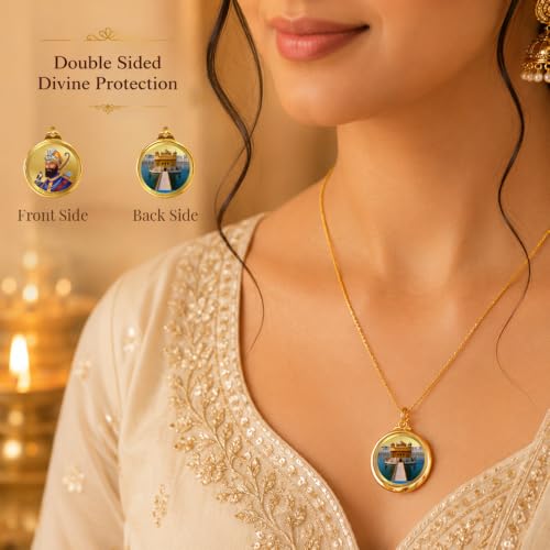 Image of DIVINITI 24K Gold Plated Double-Sided Religious Pendant with Premium Gift Box, Spiritual Locket for Men & Women, Devotional Jewellery for Gifting & Everyday Wear