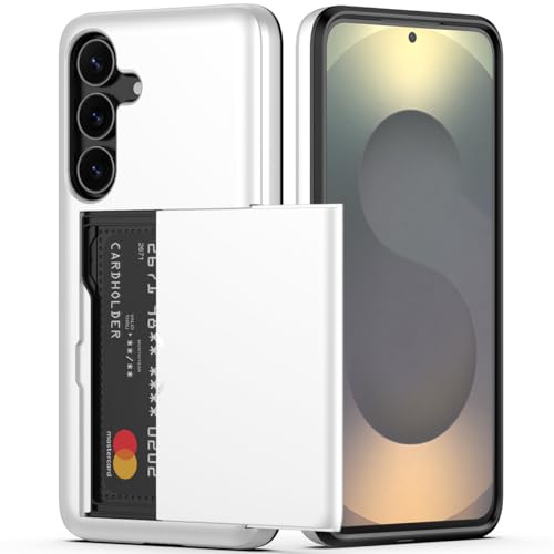 Nvollnoe for Samsung Galaxy S25 FE Case with Card Holder White