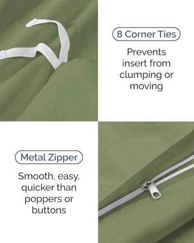 Image of Duvet Cover Twin /Twin XL - 2 Piece Set, College Dorm Room - Sage Green