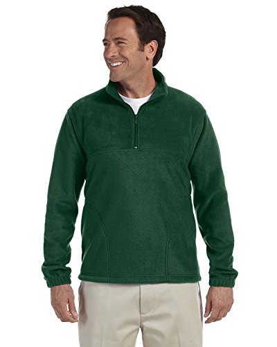 Harriton 8 oz. Quarter-Zip Fleece Pullover, 4XL, HUNTER