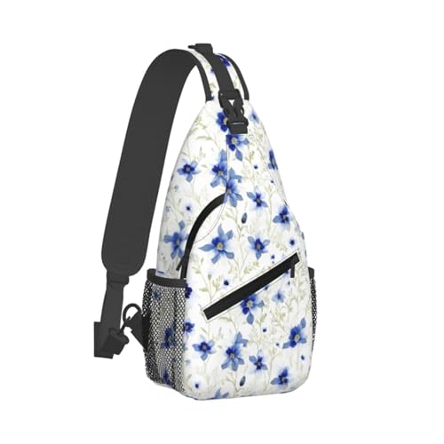 Mochila bandolera con estampado floral para senderismo y viajes miniatura 2