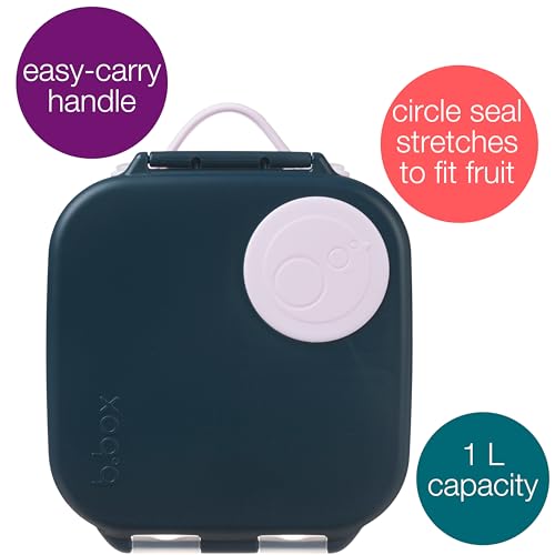 Image of b.box Mini Lunch Box Kids | 4.25 Cup Leak Proof Bento Box for Kids Ages 3+ | 3 Compartment Snack Containers, School Lunch Container, Dishwasher Safe, BPA-Free, PFAS-Free - Indigo Rose