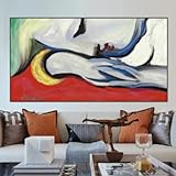  BIEMBI Toile encadrée prête à accrocher avec personnage de Picasso célèbre peinture abstraite - La Belle au bois dormant - Affiches et impressions - 60 x 120 cm - Cadre interne