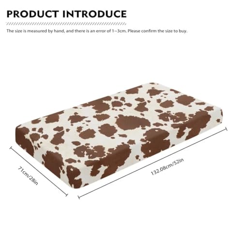 Image of Cow Print Baby Crib Sheets Neutral Breathable Bedding Sets for Cribs Fitted Removable Mattress Cover for Boys Safe and Breathable Nursery Decor Home Accessories