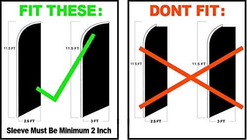 4LessCo 15 Ft Windless Swooper Flag Pole with Ground Spike Kits - 2 Pack