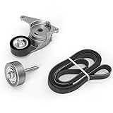 JAVOUKA Complete Serpentine Belt Tensioner Drive Component Kit fits for Chevy Equinox/Traverse, fit for Buick Lacrosse/Enclave, for GMC Acadia, fits for Cadillac SRX 07-12#12610680 12626644 6K938