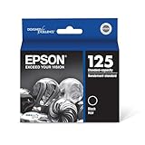 Epson 125 DURABrite Ultra Ink Standard Capacity Black Cartridge (T125120-S) Works with Stylus NX-125, 127, 130, 230, 420, 530, 625, Workforce WF-320, 323, 325, 520