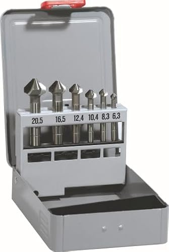 ALPEN HSS Kegelsenker Satz 6-teilig (ø 6,3 - 20,5 mm, für alle E- und NE-Metalle, Kunststoffe hart und weich) 229200096100