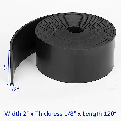 Image of WochiTV Solid Rubber Strips Rolls, 2 inch Wide x 1 /8 inch Thick x 120 inch Neoprene Rubber Sheets Long Perfect for DIY Gasket Material, Sealing, Liner, Shield, Padding, Mat