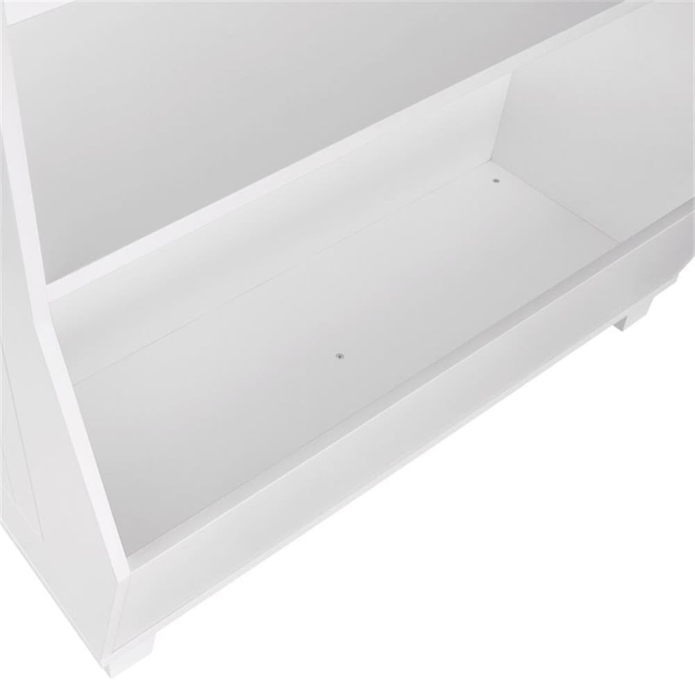 RiverRidge Kids Bookshelf with Storage Bins Toy Storage Organizer & Book Shelf with Spacious Veggie Bin, 2 Open Shelves - White Toy Shelf for Books, Games, Puzzles