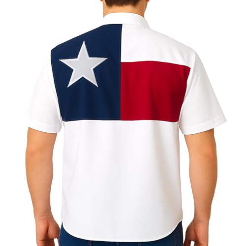Men's Texas Flag Fishing Shirts Short Sleeves
