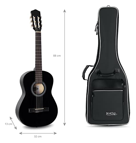 Rocktile Housse pour guitare classique 1/2 – rembourré avec bretelles (noir) - Les Beatles, Paul McCartney, John Lennon, RIngo Starr, George Harrison Rocktile Housse pour guitare classique 1/2 – rembourré avec bretelles (noir) – Image 4