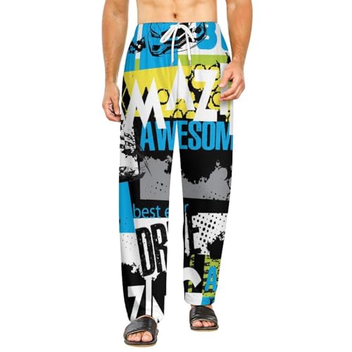 Pantalon de détente femme bleu long fluide vêtement de nuit taille S