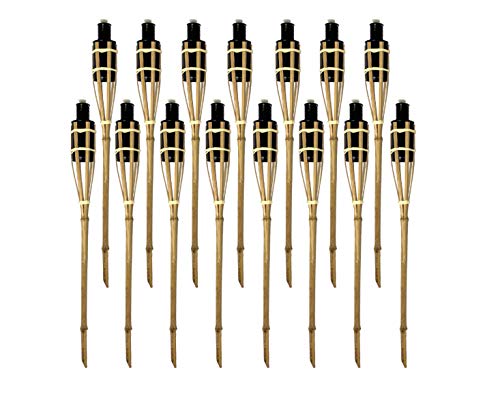 Moritz - Juego de 15 antorchas de bambú, 60 cm, color natural
