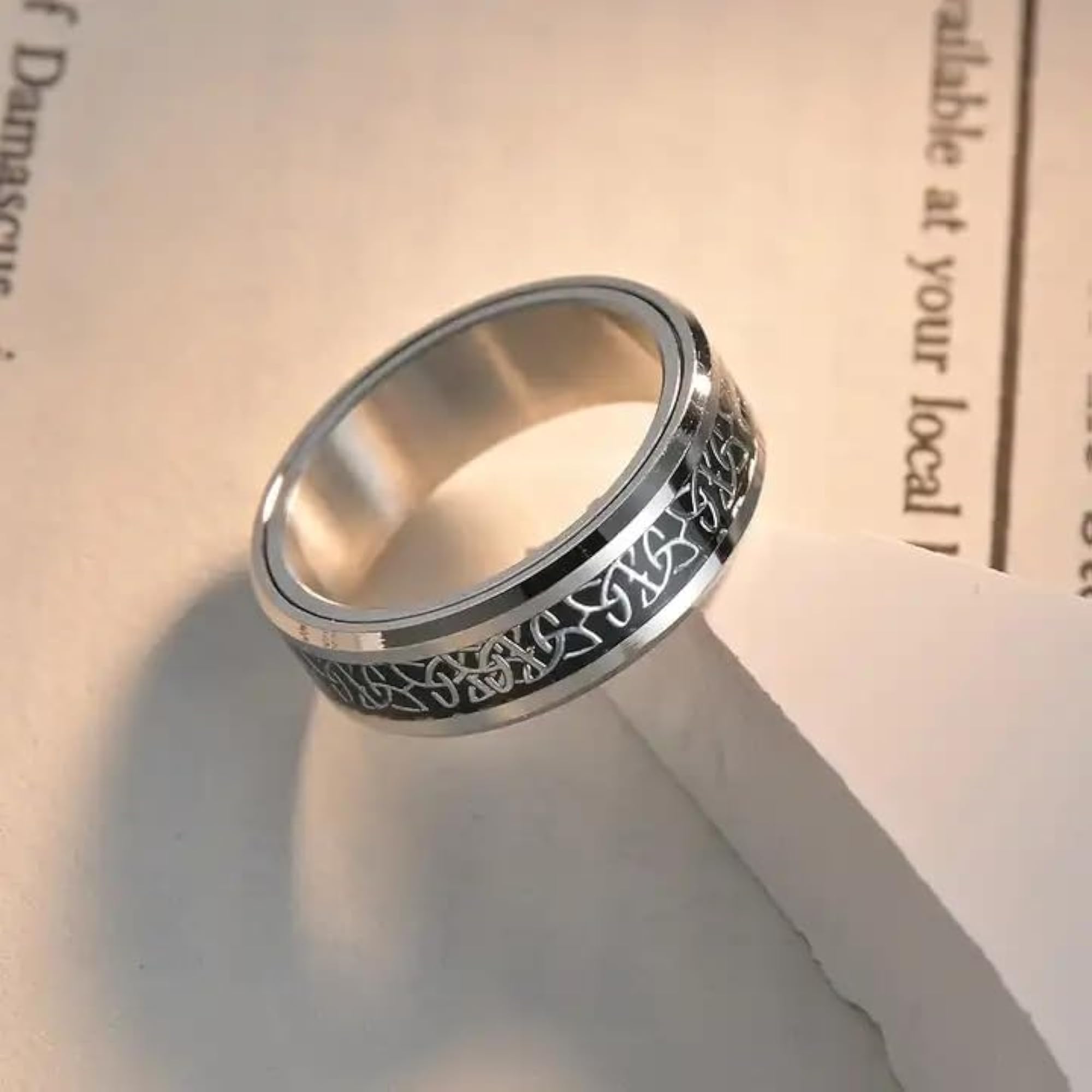 Stylish Silver Rings for Men, Blue Accent