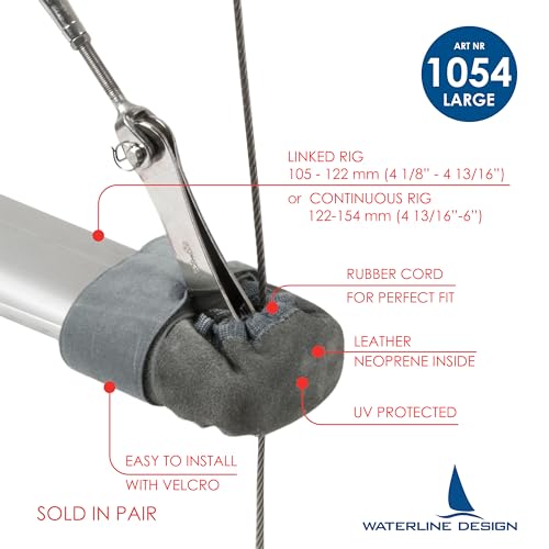 Spreader Boot in Leather for Sailboats | UV Protected Leather Spreader Boot with Velcro Hook and Loop Fastener | Rapid & Easy to Set up3