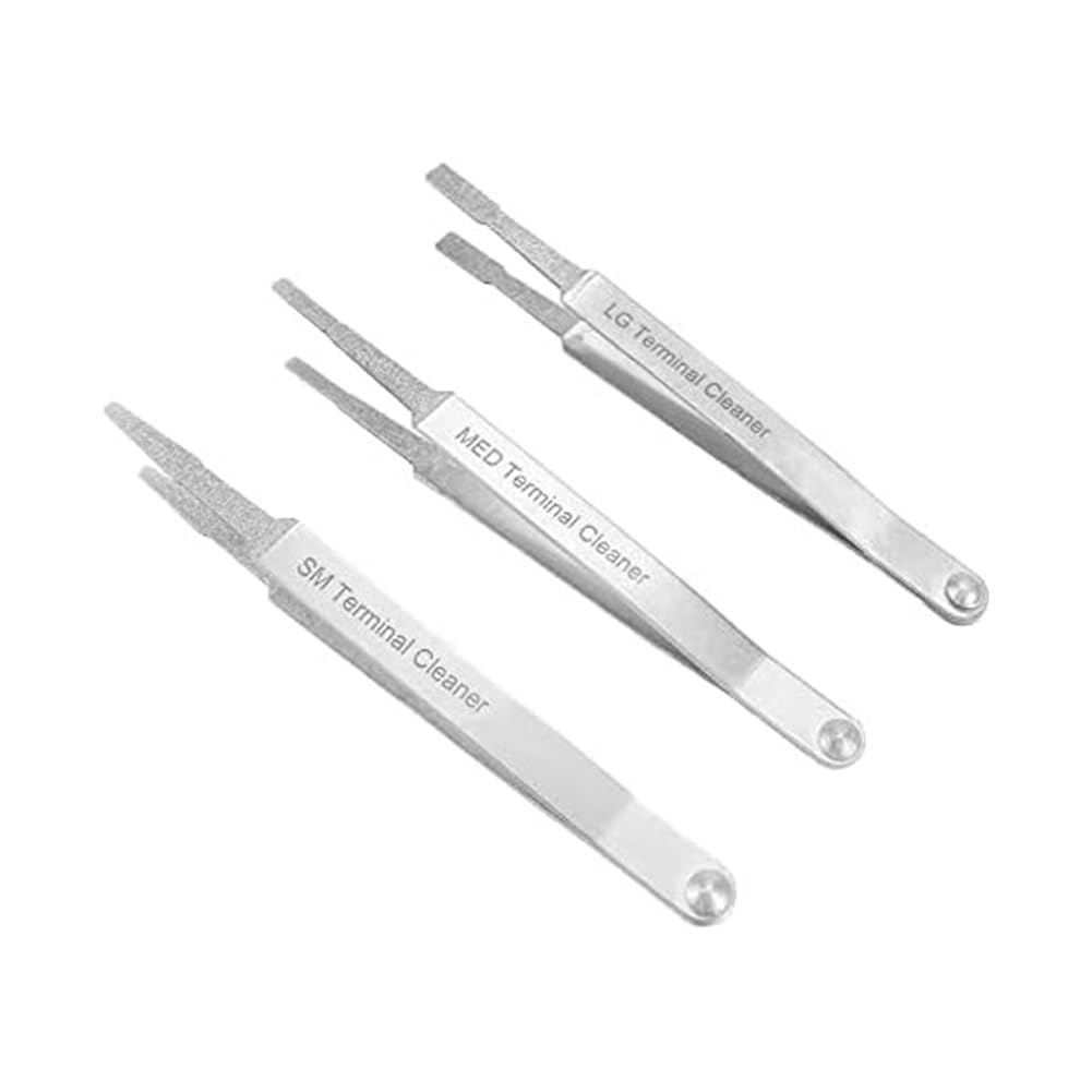 Kdouehg Car Battery Terminal Cleaner Kit Metal Terminal Cleaner for Small Electrical Spade Pin Connectors 3PCS