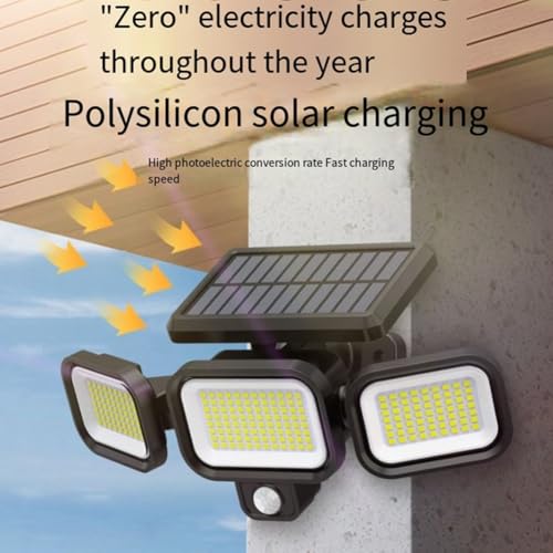 Éclairage de sécurité solaire 222LED étanche pour mur extérieur et terrasse - 4