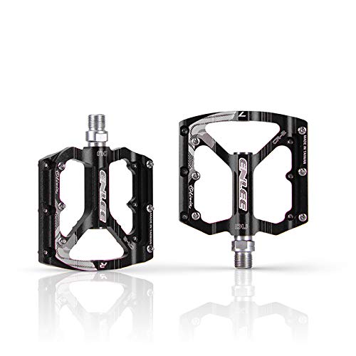 Pedali Mtb Bike Pedal Mountain Bicycle UltraLight Ultra Assale Cuscinetto sigillato Pedali Flat Mtb (Color : Noir)