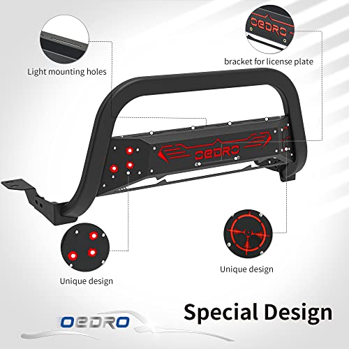 Oedro Paintable Bull Bar Fits 2007-2021 Toyota Tundra, Truck Brush Guard, Front Bumper Push Bar W/Grille Skid Plate Light Mount #TOP1