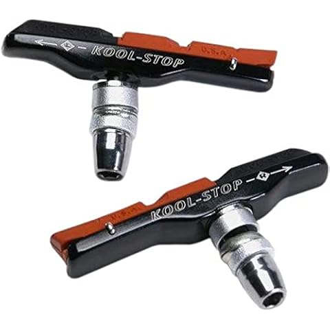 Kool Stop Bicycle V-Type Holder with Brake Pads (Dual Compound) , Salmon/Black Cover