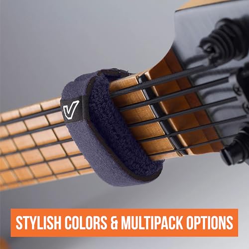 gruv gear fretwraps professional guitar string dampener for bass electric acoustic amp extended range guitars in studio live amp practice - resonance for tapping amp recording - black - pack of 1