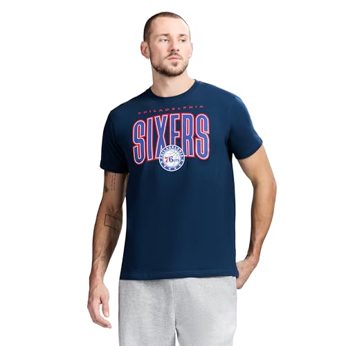 Game 7 x NBA Officially Licensed Mens Graphic Short Sleeve Lightweight Crew Neck Cotton T-Shirt Philadelphia 76ers M Navy