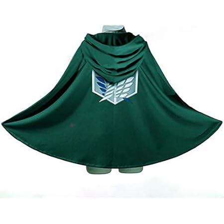 Amazon Aliciga 調査兵団 マント フード付き 進撃の巨人 アニメ 自由の翼 エレン ミカサ リヴァイ ハンジ エルヴィン コスプレ衣装 ローブ コスチューム パーティー コミケ 公演 夜店 変装 薄手 大きいサイズ L グリーン コスプレ 仮装 通販