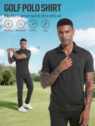 Mens Polo Shirts, Premium Short Sleeve Golf Polo Shirts Lightweight Casual Collared T Shirt for Summer Beach4