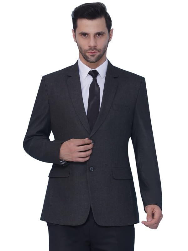 Image of FAVOROSKI Tuxedo Formal Blazers for Men with 2 Pockets | Rayon Slim Fit Single Breasted Blazer | Semi Ethnic Wear Tuxedos | Solid Tuxedo Blazers in Shawl Collar | Blazer for Wedding, Festive, Formal
