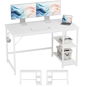JOISCOPE Computertisch mit umkehrbaren Seitenablagen 120x60cm