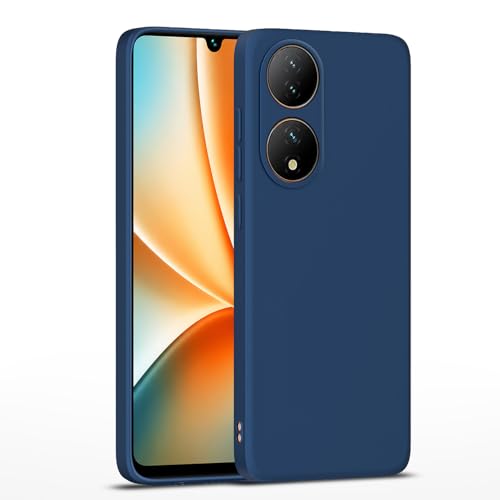 Image of Outlouders Back Cover for Vivo Y100 5G | Camera Protection | Durable Soft Matte Silicone Bumper Case (Blue)