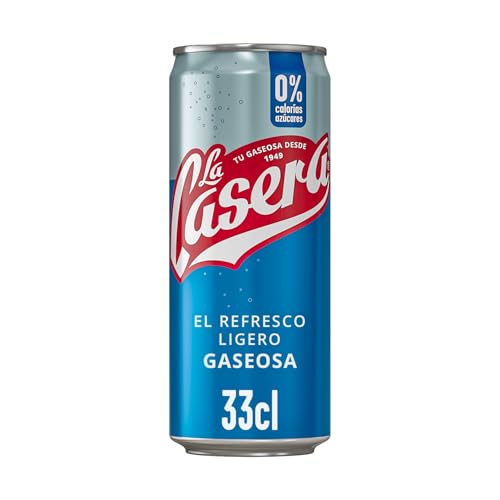 La Casera Gaseosa, El Refresco Ligero, con Cero Azúcares y Cero Calorías - Lata 33cl