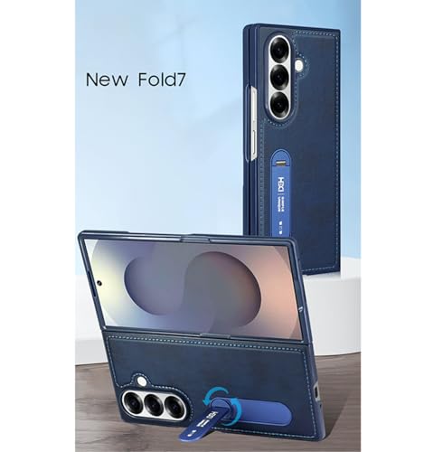 Image of BOUNCEBACK Vegan Leather Back Case Cover for Samsung Galaxy Z Fold 7 5g | Metal Kickstand Back Case Cover for Z Fold7 - (Black)