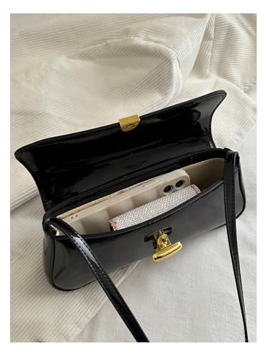 Women's Glossy Flap Underarm Bag PU Leather Shoulder Handbags Y2K Purses4