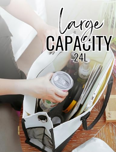 Bolsa Tote de Lona para Mujeres con Cierre y Correa miniatura 6