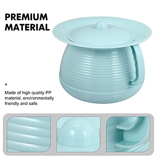 Cabilock Unisex Chamber Pot With Lid Spittoon Chamber Bucket Plastics Bedpan Seat Urinal Toilet Household Night Urine Jug For Men Women Elderly Kids (Sky- Blue) #TOP3