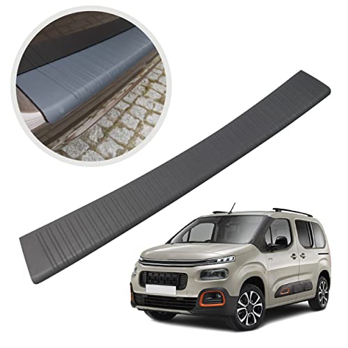 Protection Pare-Chocs Arrière CHROMEMASTER Compatible Citroen Berlingo 2007-2018 - Bande Seuil Coffre Noir Mat