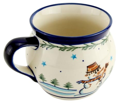 ポーランド食器バブルマグカップ16オンスFriendly Snowmen