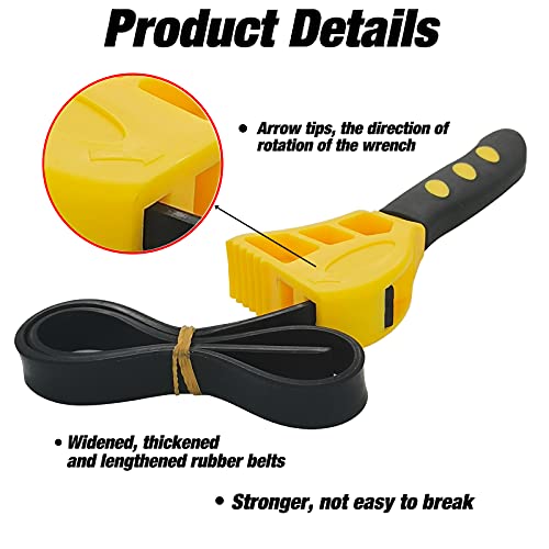 2 Piece Rubber Strap Adjustable Wrenches, Multi Tool Universal Wrench Use for Any Shape Opener Tool, Car Repair Tools, Oil Filter Wrench Set, Pipe Wrench, by Mechanics, Plumbers