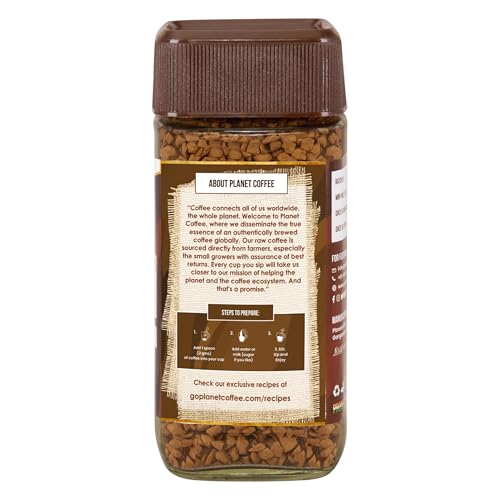Image of Planet Coffee | PREMIUM Coffee | 50 Gms Jar | Pure Arabica | Freeze-Dried Instant Coffee | No Added Sugar | Makes 25 Cups | Medium Roast | Unflavoured Coffee