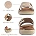KuaiLu Womens Fashion Orthotic Slides Ladies Lightweight Athletic Yoga Mat Walking Sandals Slip On Thick Cushion Recovery Slippers Sandles Comfortable Plantar Fasciitis Arch Support Tan Beige Size 8.5