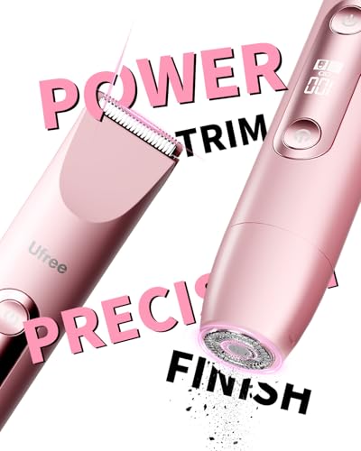 Ufree Bikini Trimmer Women Electric Razors Dual Head, Pubic Body Hair Trimmer Electric Shaver for Face, Legs, Arm, Rechargeable Lady Shaver Waterproof, Summer Grooming Kit, Gifts for Her - Image 5