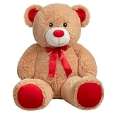 WENMOTDY 36-Inch Giant Teddy Bear Plush Toy with Ribbon