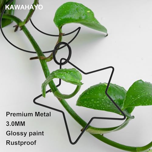 20 Pcs Chain Trellis for Climbing Plants, Plant Trellis Indoor and Outdoor, Garden Wall Trellis, Vine Support Plant Accessories for Monstera, Pothos, Ivy, Climbing Plants (Black Moon and Star) by KAWAHAYO - Image 6