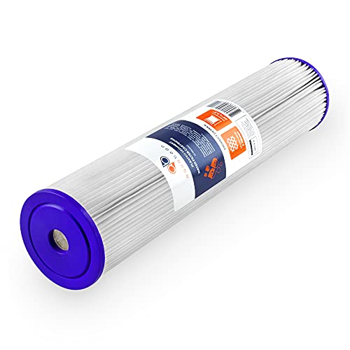 Aquaboon 5 Micron 20" Pleated Sediment Water Filter Replacement Cartridge | Whole House Sediment Filtration | Compatible With Ecp5-Bb, Ap810-2, Hdc3001, Cp5-Bb, Spc-45-1005, Ecp1-20Bb, 4-Pack #TOP1