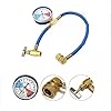 R134A Car Air Conditioning Refrigerant Charging Hose Kit | Fridge Recharge Kit with Pressure Gauge and Self-Sealing Valve | R134A Adapter for Home AC Recharge, Auto HVAC System Maintenance #4