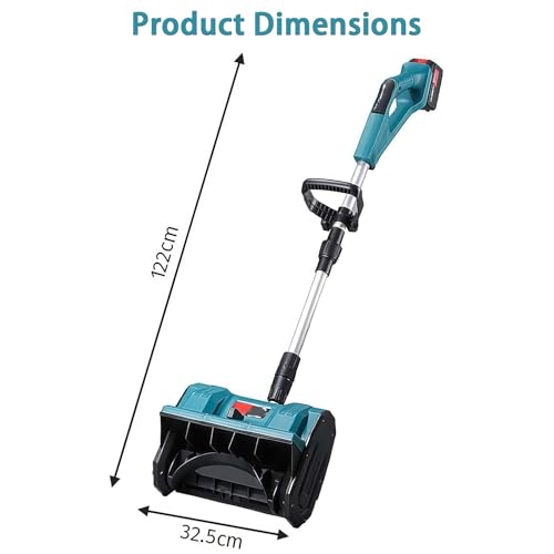 Cordless Snow Blower, 12-Inch Wireless Snow Shovel with Brushless Motor, Adjustable Handle, 26ft Throwing Distance for Driveways and Patios