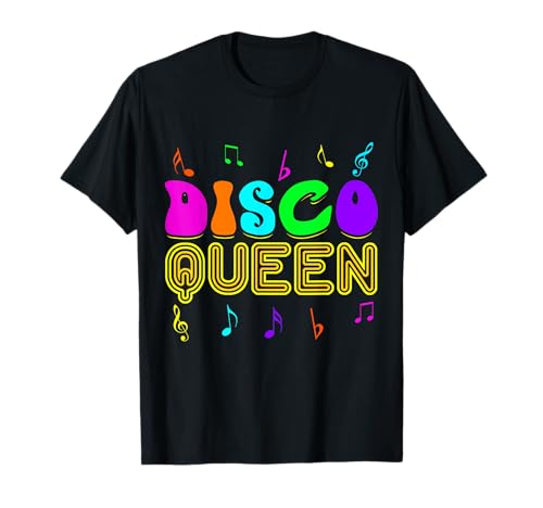 Disco Queen Party 70s 80s Theme Dancing Retro Vintage Music Camiseta